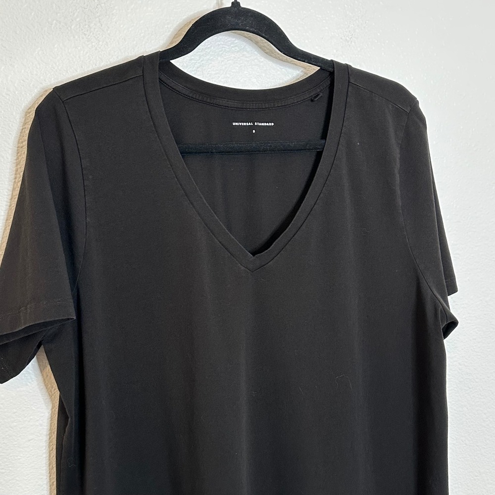 Universal Standard Tesino Washed Jersey Dress Size S Black Minimalist‎ Casual - Picture 4 of 8